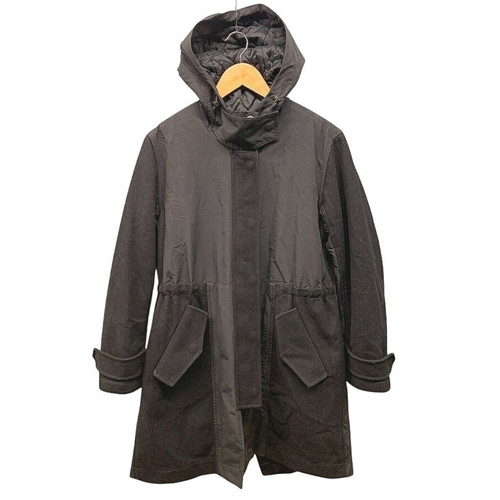 Madewell Wool Blend Hooded Parka Jacket Womens S Black Gray Utility Winter Warm